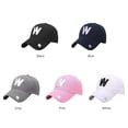 thumbnail image 3 of Sombrero clásico de béisbol con letra W Gorra de viaje al aire libre Pareja enarimada Sombrilla simp Abanopi Gorra de visera, 3 of 6