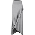 thumbnail image 1 of Made by Johnny Women's Wrapped High Low Ruffle Maxi Skirt XL HEATHER_GREY, 1 of 6