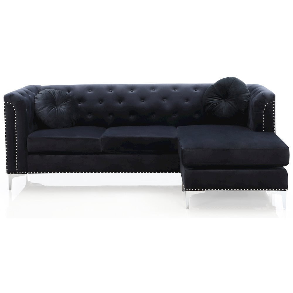 Glory Furniture Pompano Sofa Chaise in Black Color
