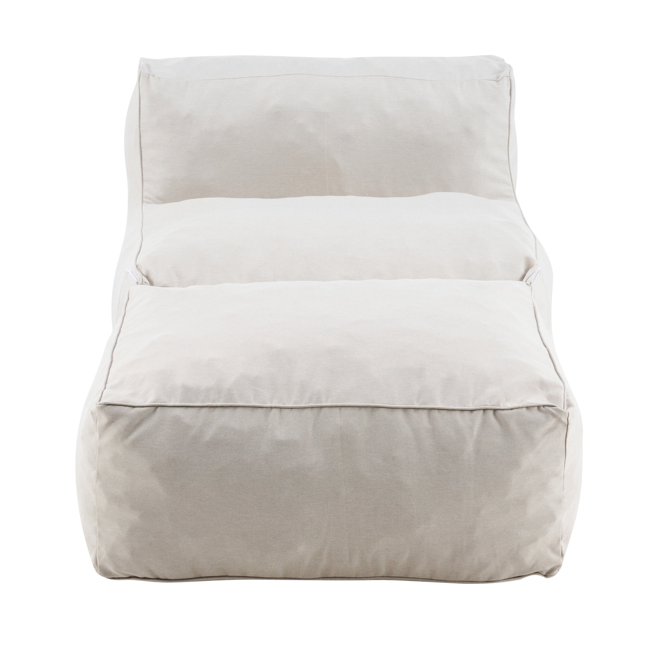 Christopher Knight Home 2-Piece Outdoor Armless Lounge Chair Bean Bag with Ottoman, Foam Fill, Beige