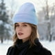 thumbnail image 3 of Sombrero Gorro de acrílico tejido con forro de satén para mujer, protector de peinados, cálido, elástico, unisex, para invierno, 1 unidad, azul claro Rkxzt, 3 of 9