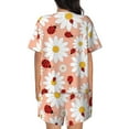 thumbnail image 3 of Picia Daisy and Ladybug Pajamas Sets for Women Soft Short-Sleeved Pjs with Lounge Shorts Two Piece Sleepwear-Medium, 3 of 9