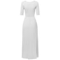 thumbnail image 2 of FashionOutfit Women's Solid Scoop Neck High Waist 3/4 Sleeves Maxi Dress, 2 of 3