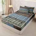 thumbnail image 2 of Erosebridal Vintage Fisherman Zipper Twin Comforter Sets with Fitted Sheet and 2 Pillowcases,Country Wooden Zipper Bedding Set For Boys,Light Gray Reversible,4pcs, 2 of 7