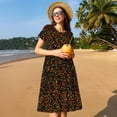 thumbnail image 4 of Disketp Color Music para Vestido de Manga Corta para Mujeres, Vestidos de Verano para Mujeres, Casual y Holgado para la Playa, 4 of 6