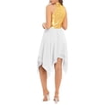 thumbnail image 4 of YONGHS Womens Shiny Lyrical Dance Dress Color Block Sleeveless Irregular Praise Liturgical Dancewear White XXL, 4 of 7