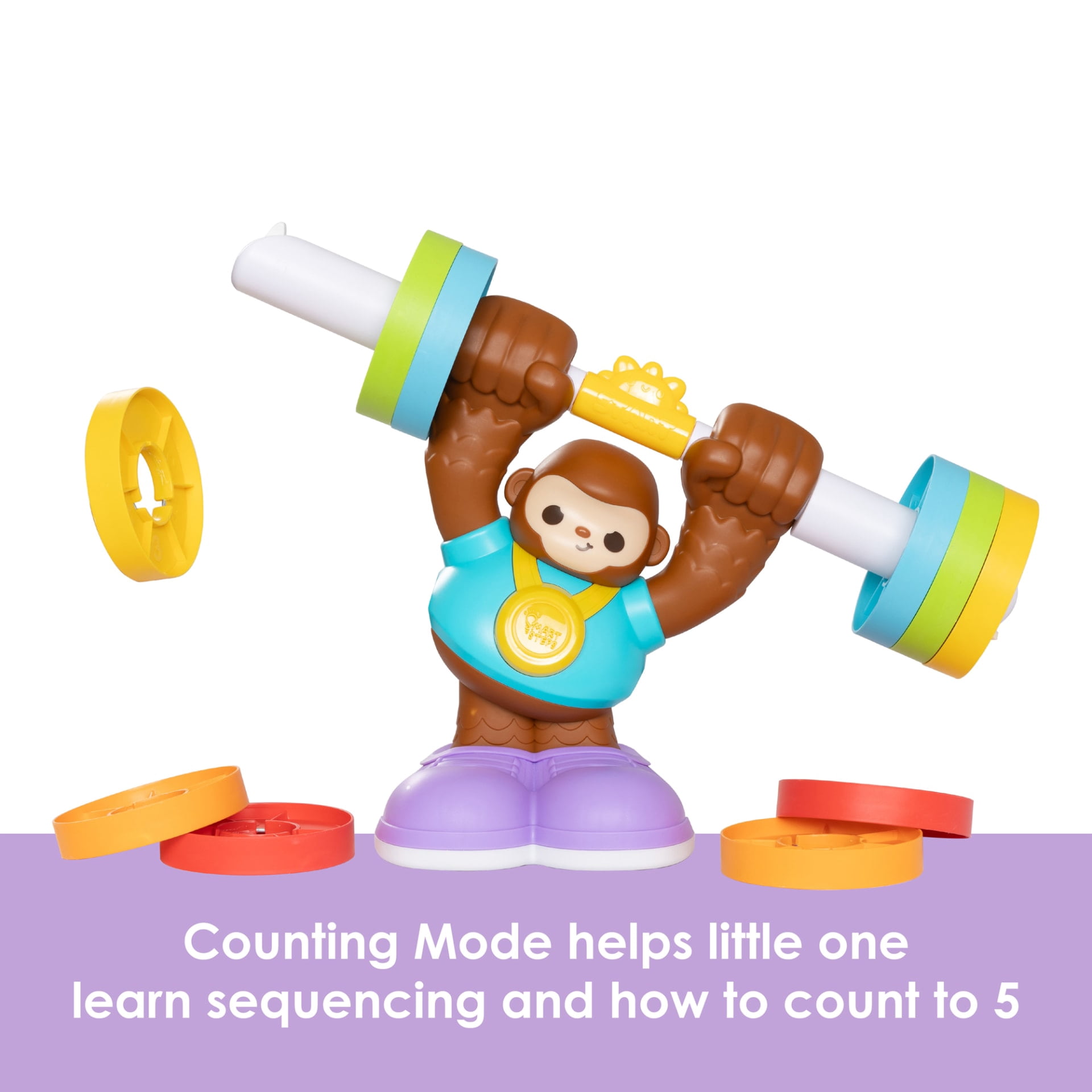 Smart Steps Balance Buddy Learning Monkey STEM Toy, 11 Piece Set for 12 Months and Up