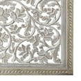 thumbnail image 3 of Square Shape Wooden Wall Panel with Cutout Sprig Pattern, Distressed White, 3 of 5