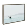 thumbnail image 2 of Kate and Laurel Sylvie Whale Tail in the Ocean Color Photography Framed Canvas Wall Art by Amy Peterson, 18x24 Gray, 2 of 5
