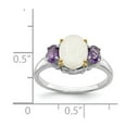 thumbnail image 5 of Brilliant Gemstones Sterling Silver with 14K Accent Rhodium-plated Opal and Amethyst Ring, 5 of 6