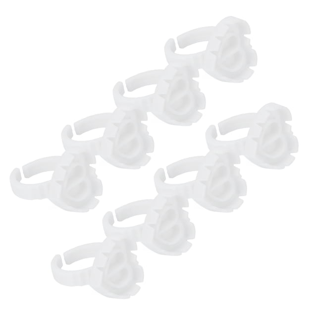 Soportes para pigmentos de pestañas NikouMX 100PCS Pegamento para extensión de pestañas Anillos de pegamento para pestañas Tazas de flores de pestañas Claridad notable