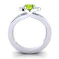 thumbnail image 4 of 2.35 Carat Wonderful Oval Cut Peridot & Aquamarine Gemstone Anniversary Ring for Ladies 18K White Gold Size 6.5 by Diamond-Capitals, 4 of 8
