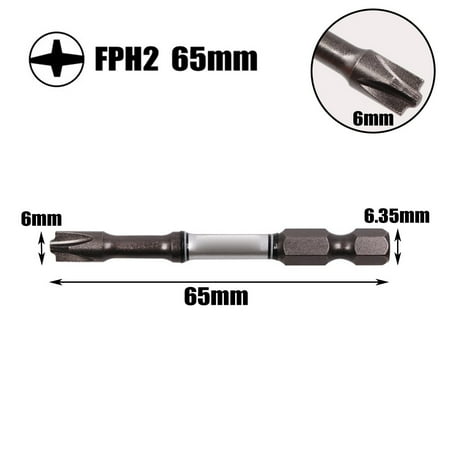 

BCLONG 65-110mm Magnetic Special Slotted Cross Screwdriver Bit for Electrician FPH2 6mm
