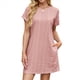thumbnail image 1 of Vestidos de Verano Fluidos con Cuello en V y Mangas con Volantes para Mujer, Color Sólido, Talla XXL, 1 of 10