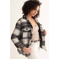 thumbnail image 3 of Ragstock Black & Pink Plaid Lined Shacket, 3 of 4