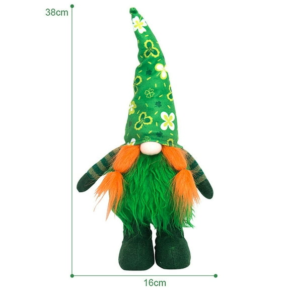 EUDIDV Irish Day St. Patrick's Day Green Hat Doll Faceless Elderly Irish Festival Ornaments Lucky Charm Products