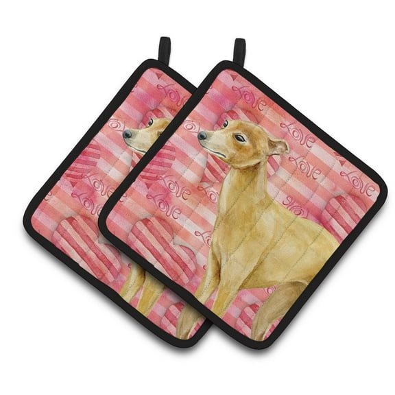 Caroline's Treasures Italian Greyhound Love Pair of Pot Holders
