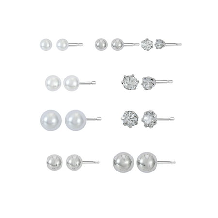 Time And Tru Eb Essentials Multi Ear 9-on Silv Pearl Ear