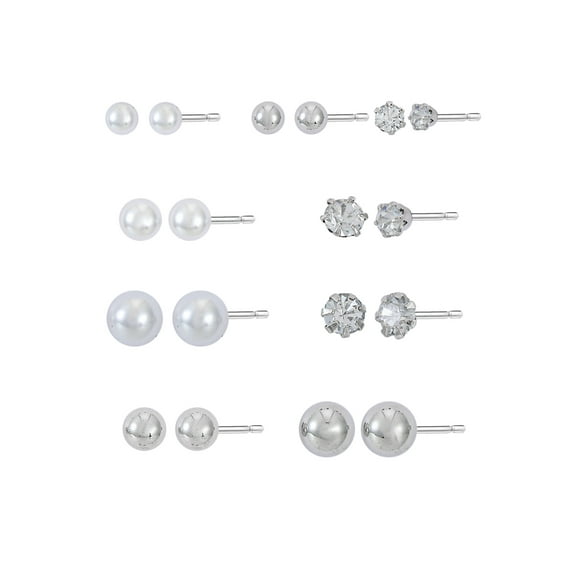 Time And Tru Eb Essentials Multi Ear 9-on Silv Pearl Ear