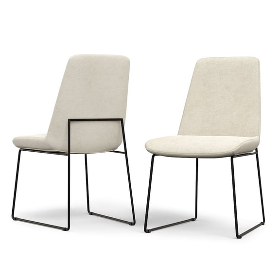 Simpli Home Corina Dining Chair (Set of 2) in Natural Linen Look Fabric