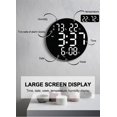 thumbnail image 5 of Reloj de pared de salón Digital multifuncional con pantalla grande LED redonda de 10 pulgadas hora silenciosa semana fecha temperatura reloj electrónico, 5 of 5