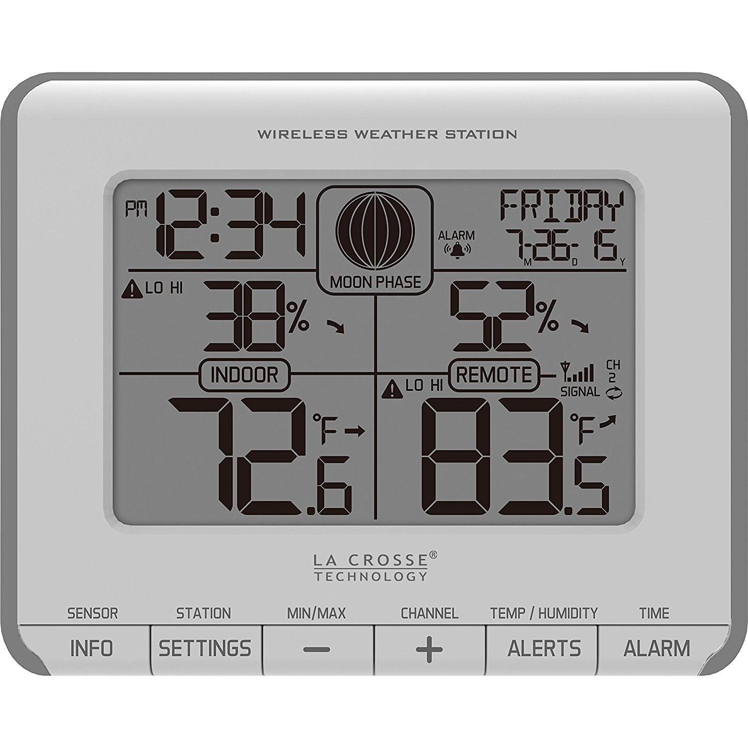 T83646 Wireless Weather Station with Time, Wireless in out temperature (F C) & humidity... by