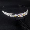 thumbnail image 4 of Tiara de Diadema Nupical de Diamante Falso Cristal para Mujeres Esposa Chicas Casamiento Amarillo, 4 of 9