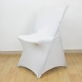 thumbnail image 6 of BalsaCircle Fitted White Premium Spandex Stretchable Lifetime Folding Chair Cover Party Events Decorations Supplies, 6 of 8