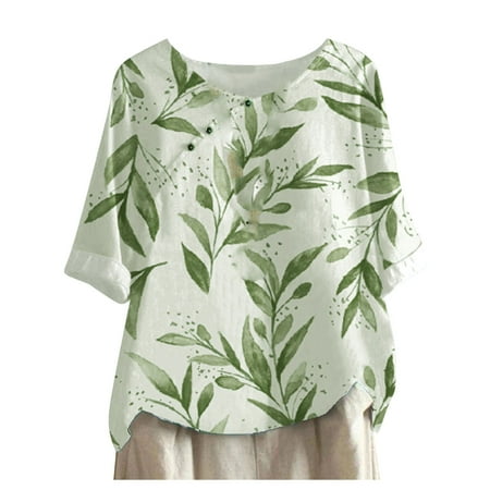 

LBECLEY Active Womens Tops Women s Western Ethnic Style Pattern Printed V Neck T Shirt Western Style Short Sleeve Printed for Women Long Sleeve Scrub Tee Green M