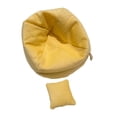 thumbnail image 2 of Sofá en miniatura perfke con almohada muebles de escena de vida decoración del hogar para muñeca 17cm Amarillo, 2 of 9