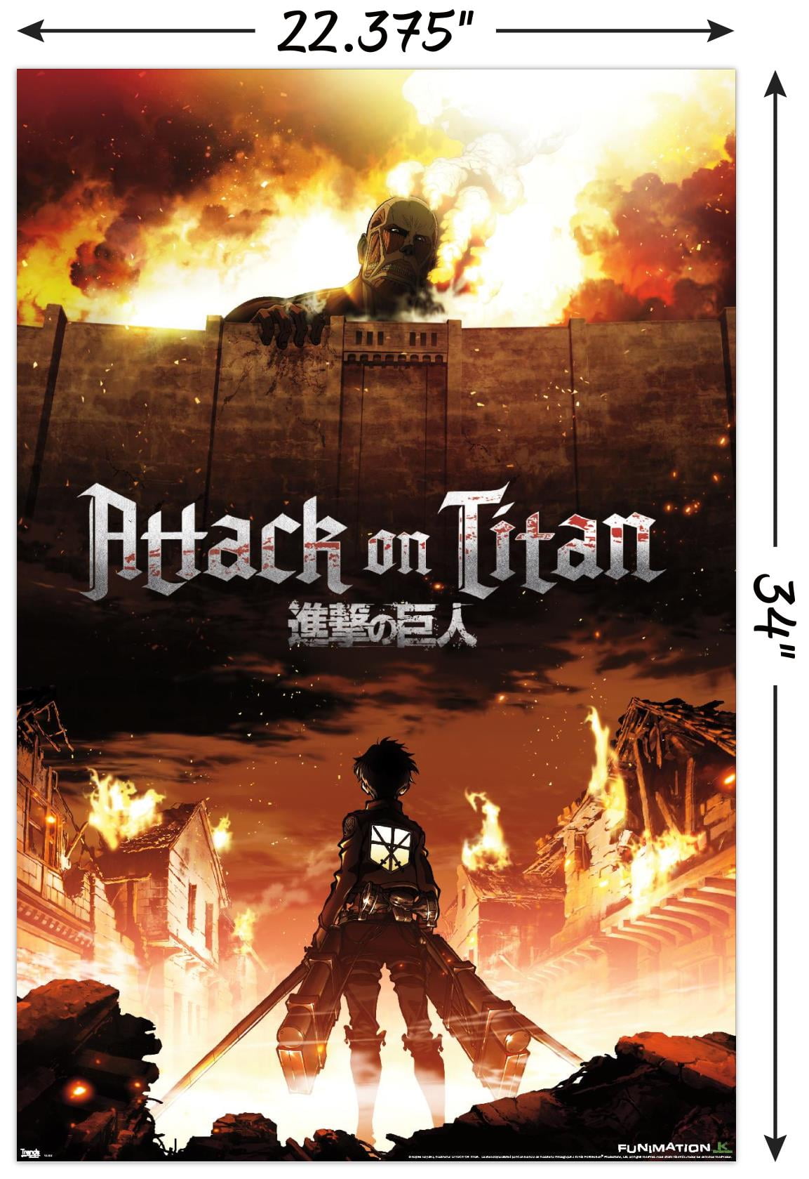 Attack on Titan - Fire Wall Poster, 22.375