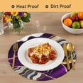 thumbnail image 4 of Purple Marble Round 13 Inch Placemats Set of 2, Grey Gold Texture Vintage Farmhouse Art HeatResistant Non Slip Place Mats for Dining Table, Wipeable Braided Kitchen Table Mats for Housewarming, 4 of 9
