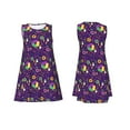 thumbnail image 7 of Naloa Mardi Gras and Donuts Print Women's Summer Spring Casual Beach Sundress,Vacation Sleeveless Tank Crewneck Loose Dresses, 7 of 7