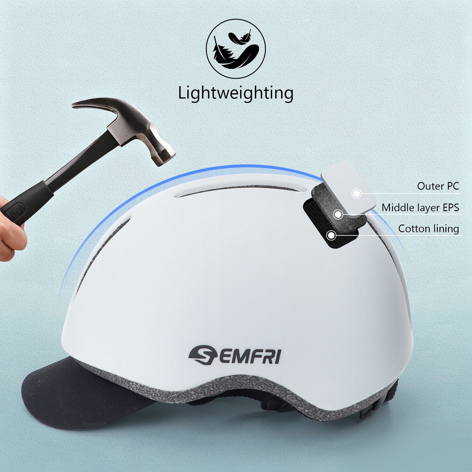Semfri Unisex Adult Bike Helmet Cycling Skateboard Road Helmet for Multi-Sport City Road Commuter Cycling Biking Skating Large Size Gray