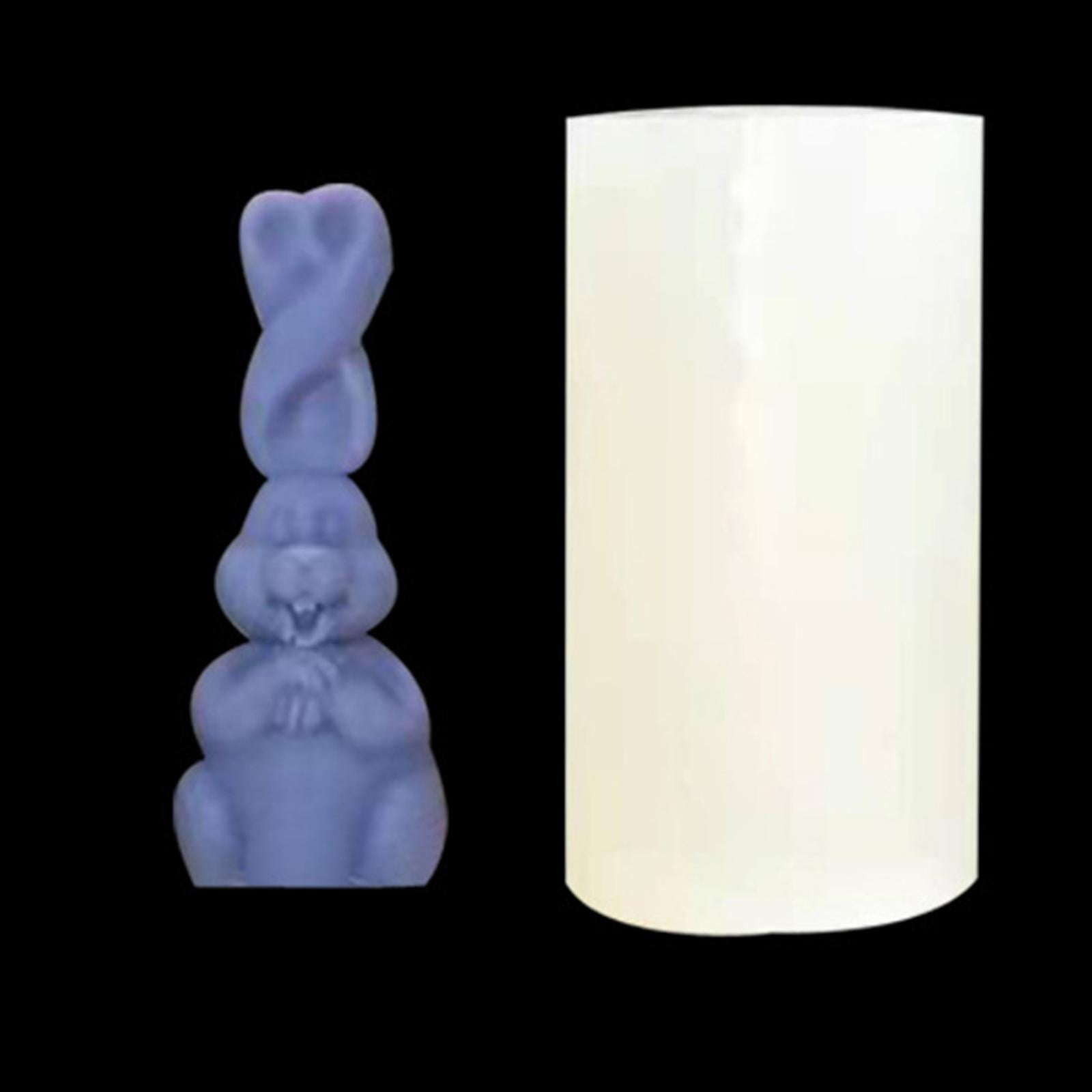 FVDPWYE 2x 3D Rabbit Candle Silicone Molds Bunny Resin Casting Mould Cake Decorating