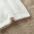 thumbnail image 2 of SoftLux Reversible 2-Tone Ivory and Brown Sherpa Dual Layer Throw Blanket, 50" x 60", Recycled Polyester, Adults and Teens, 2 of 7