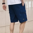 thumbnail image 2 of URSOFINE Men's Casual Cargo Shorts Classic Stretch Waist Drawstring Outdoor Work Shorts with 4 Pockets, 2 of 4