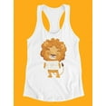 thumbnail image 3 of Cute Cartoon Lion Holding Sign Tank Women -Image by Shutterstock, Female x-Small, 3 of 4