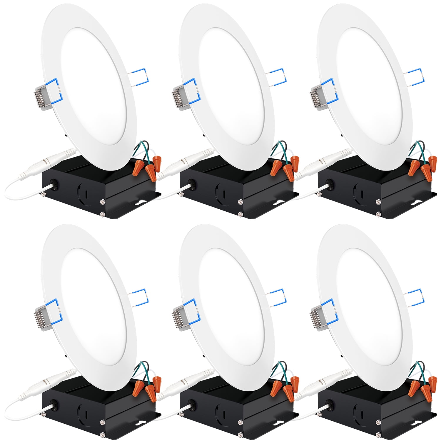 Sunco Lighting 6 Pack Inch Slim Ultra Thin Recessed Retrofit Kit Led Ceiling Light Fixture W Junction Box 14 Watt 85w Eq 4000k Kelvin Cool White