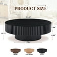 thumbnail image 2 of Muumblus 31.5" Round Wood Coffee Table, Modern Unique Fluted Accent Center Table for Living Room, Black, 2 of 9