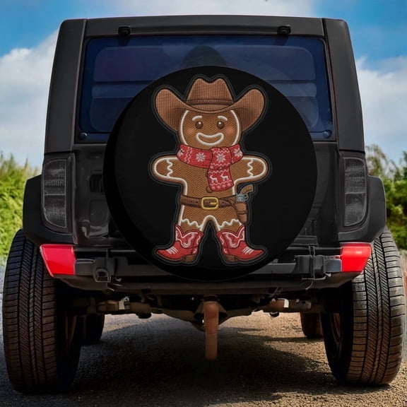 Lotusprinthandmade Merry Christmas Cookie Spare Tire Cover Without Backup Camera Hole
