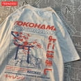 thumbnail image 2 of T-Shirts d'Été en Coton pour Femmes Style Japonais Impression de Lettres Manches Courtes Respirant Oversize Col Rond Hauts Décontractés Vêtements Féminins, 2 of 7