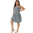 thumbnail image 3 of DARING DIVA Women's Plus Size Sleeveless Nightgowns with Pockets 1X Navy Blue, 3 of 6
