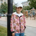 thumbnail image 3 of FKELYI Pink Gingerbread Man Star Candy Print Zip Up Hoodies for Kids Fall Sweatshirt Boys Girls Jacket with Side Pockets Winter Activewear Top Cosy Hooded Clothes, S, 3 of 6