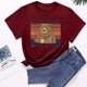 thumbnail image 2 of Moda Mujer Impresión O-cuello Camiseta Manga corta Casual Tee Tops Blusa Fridja gope580, 2 of 5