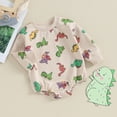 thumbnail image 2 of Bagilaanoe Newborn Baby Girl Boys Oversized Romper Sweatshirt Long Sleeve Bodysuits Dinosaur Print Pullover 3M 6M 12M 18M Infant Casual Tee Tops, 2 of 7