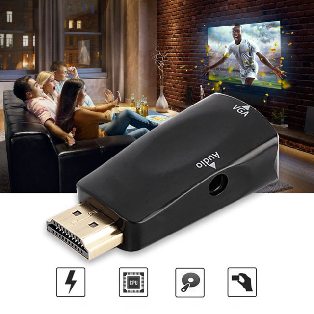 Cable VGA a HDMImi Adaptador Convertidor HD 1080P Hembra a VGA Hembra con Cable de Salida de 35 Mm