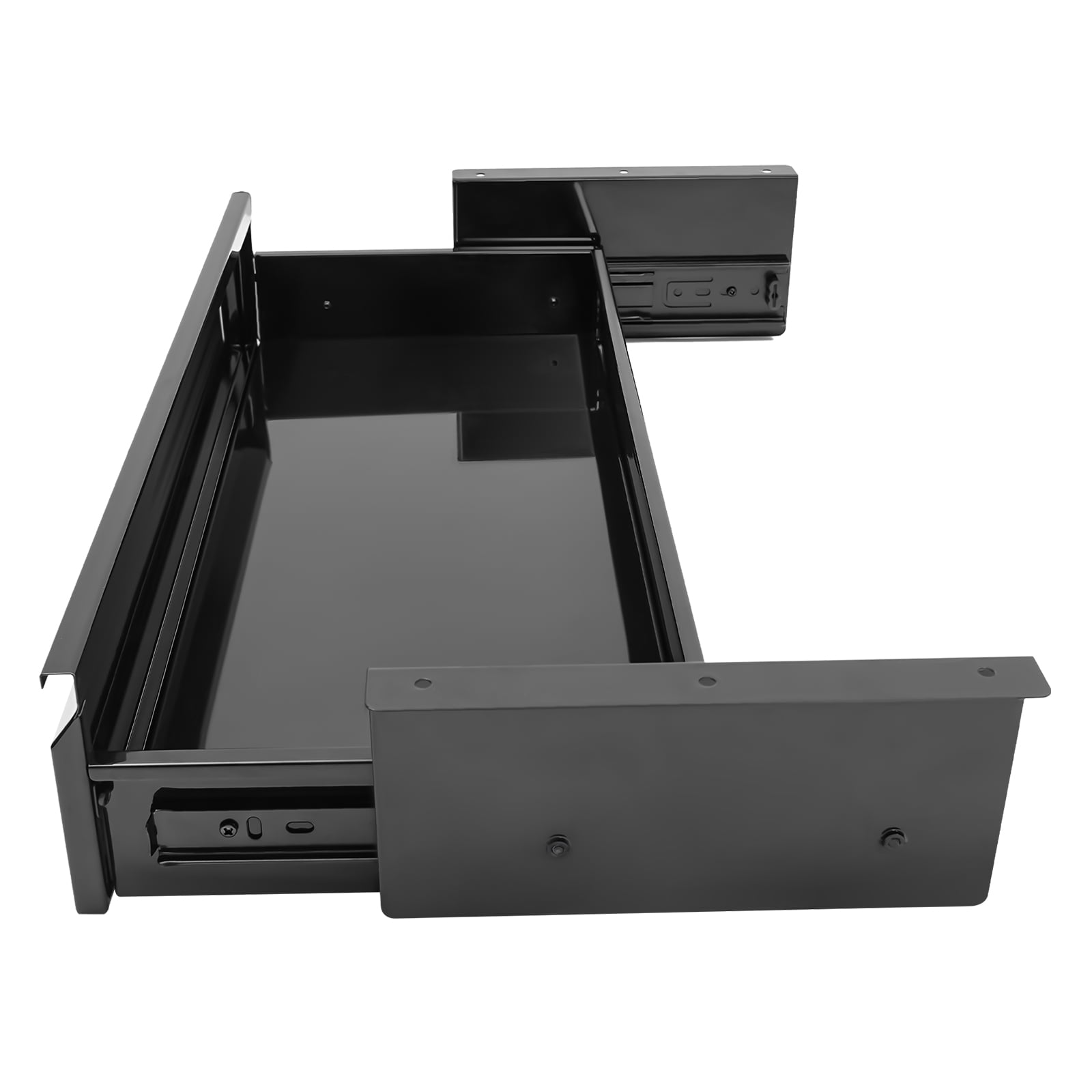 Dwellnix Under Desk Mounted Sliding Pull-Out Drawer, Iron Construction with Recessed Handle, Space-Saving Organizer for Office and Home, Quick Installation