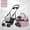 Pink with Plate, variant on Pet Cart Lightweight Foldable Dog Ride Cat Teddy Cart Going Out Small and Medium Dog Pull Cart