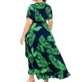 thumbnail image 4 of Black & Friday Deals Usmixi Formal Dresses for Women Short Sleeve V-Neck Butterfly Print Summer Maxi Dresses Vintage Western Graphics Empire Waist Slit Swing Plus Size Dress Green XXL, 4 of 7